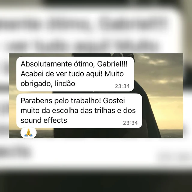 Mensagem de aprovação recebida pelo WhatsApp