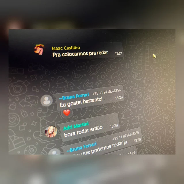 Mensagem de aprovação recebida pelo WhatsApp