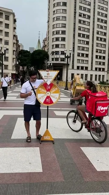 Vertical-format action scene filmed on the street